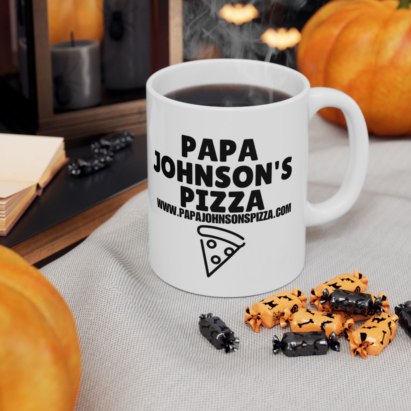 Papa Johnson's Pizza Ceramic Mug, 11oz.