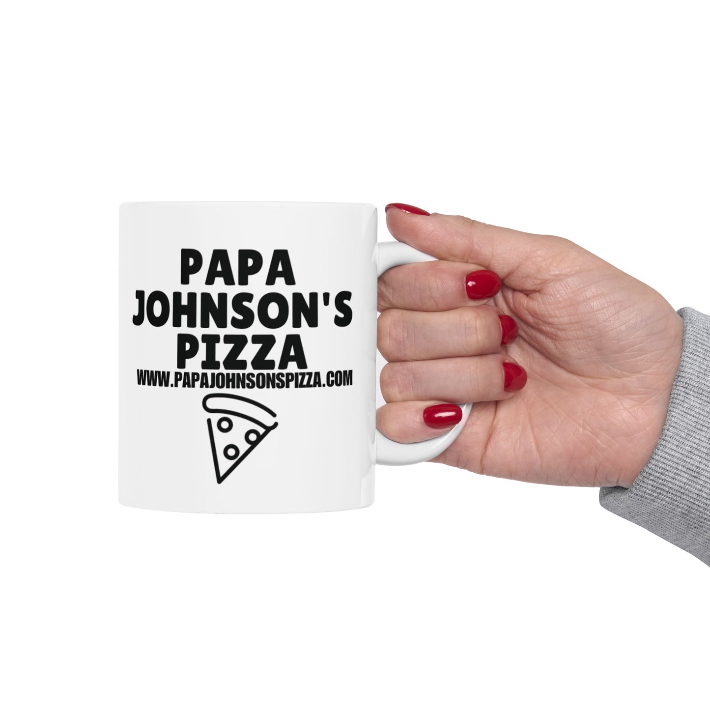 Papa Johnson's Pizza Ceramic Mug, 11oz.