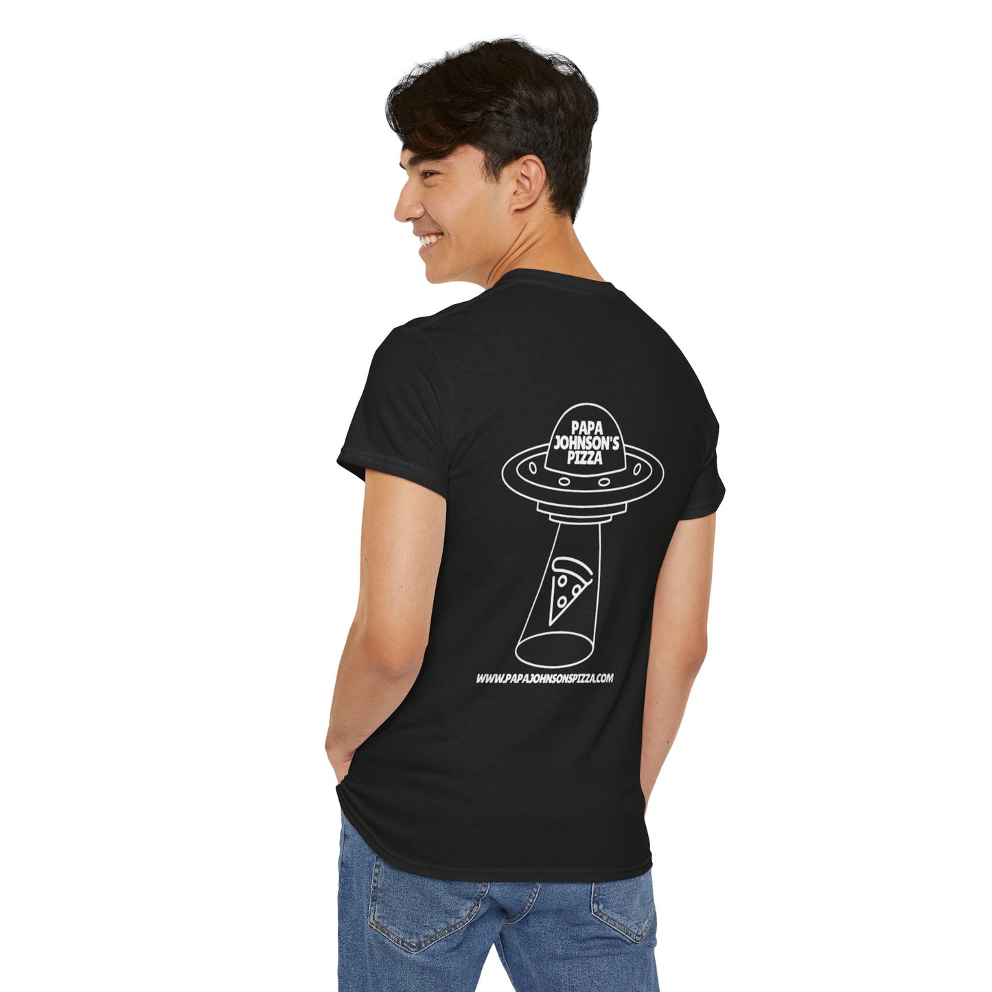 Papa Johnson's Pizza cotton t-shirt unisex