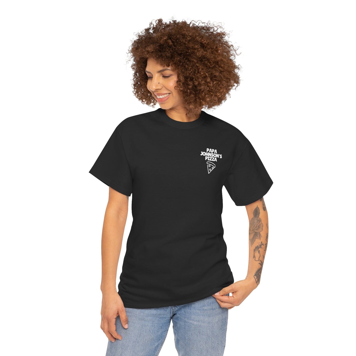 Papa Johnson's Pizza cotton t-shirt unisex