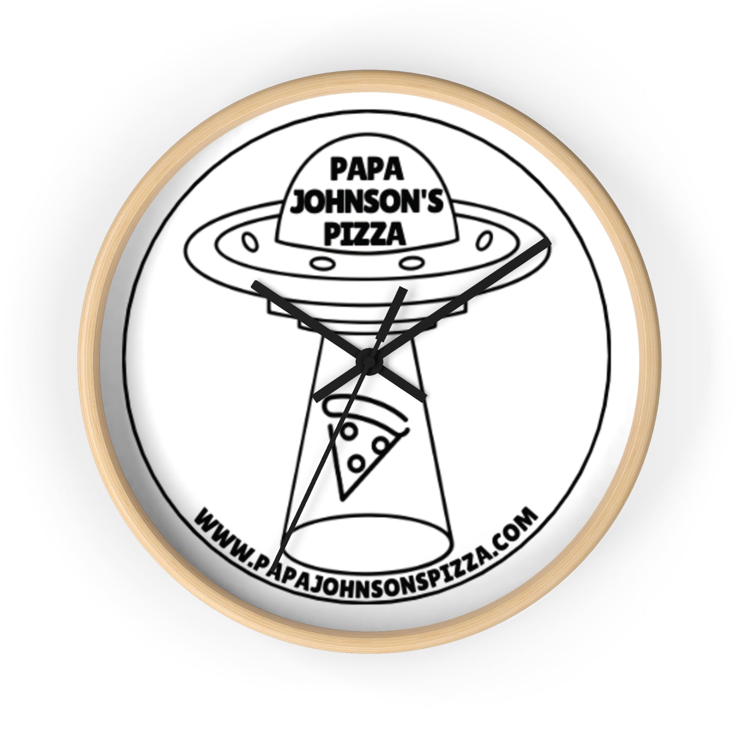 Papa Johnson's Pizza UFO silent wall clock