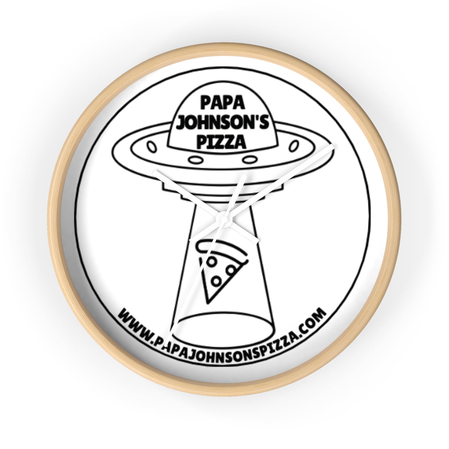 Papa Johnson's Pizza UFO silent wall clock