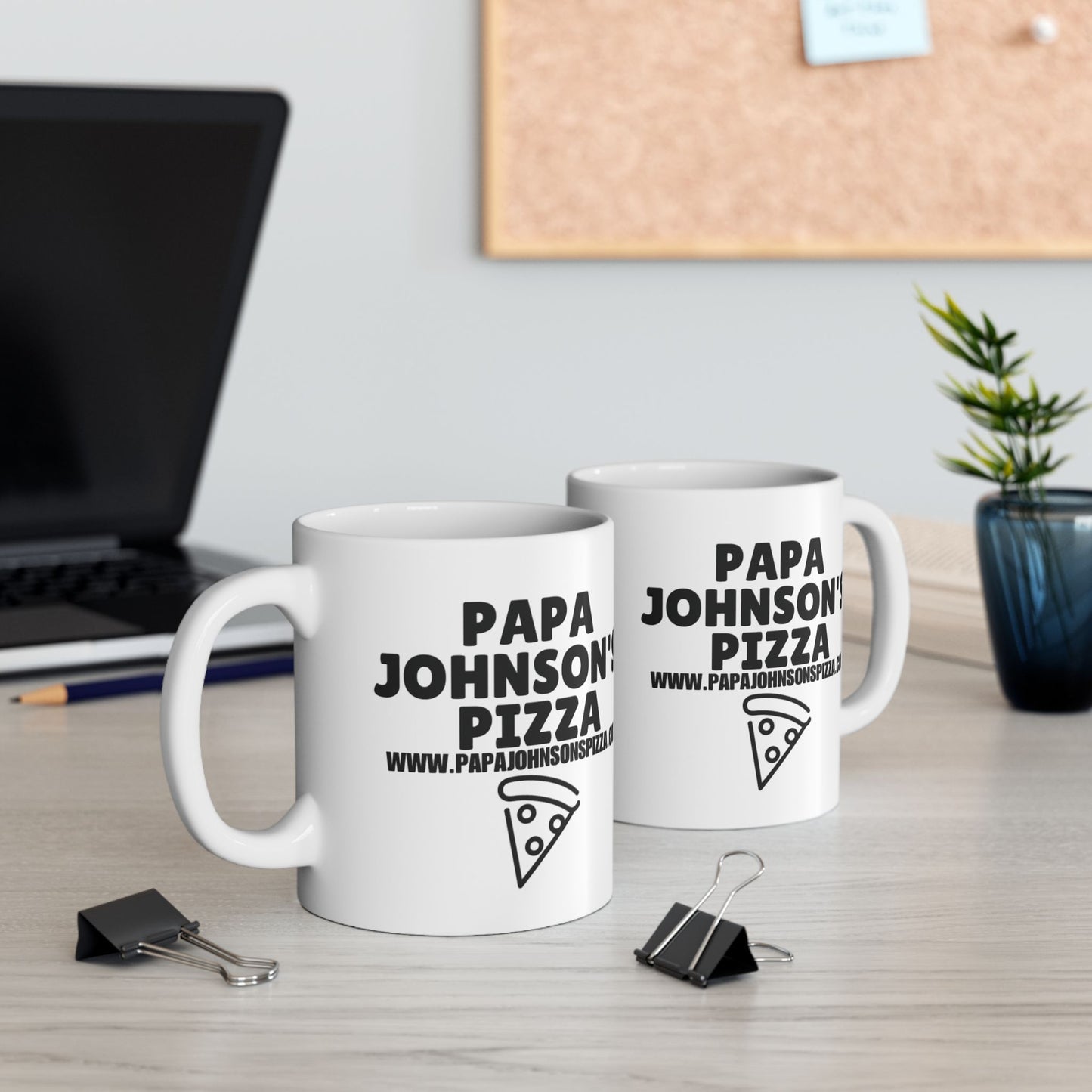 Papa Johnson's Pizza Ceramic Mug, 11oz.