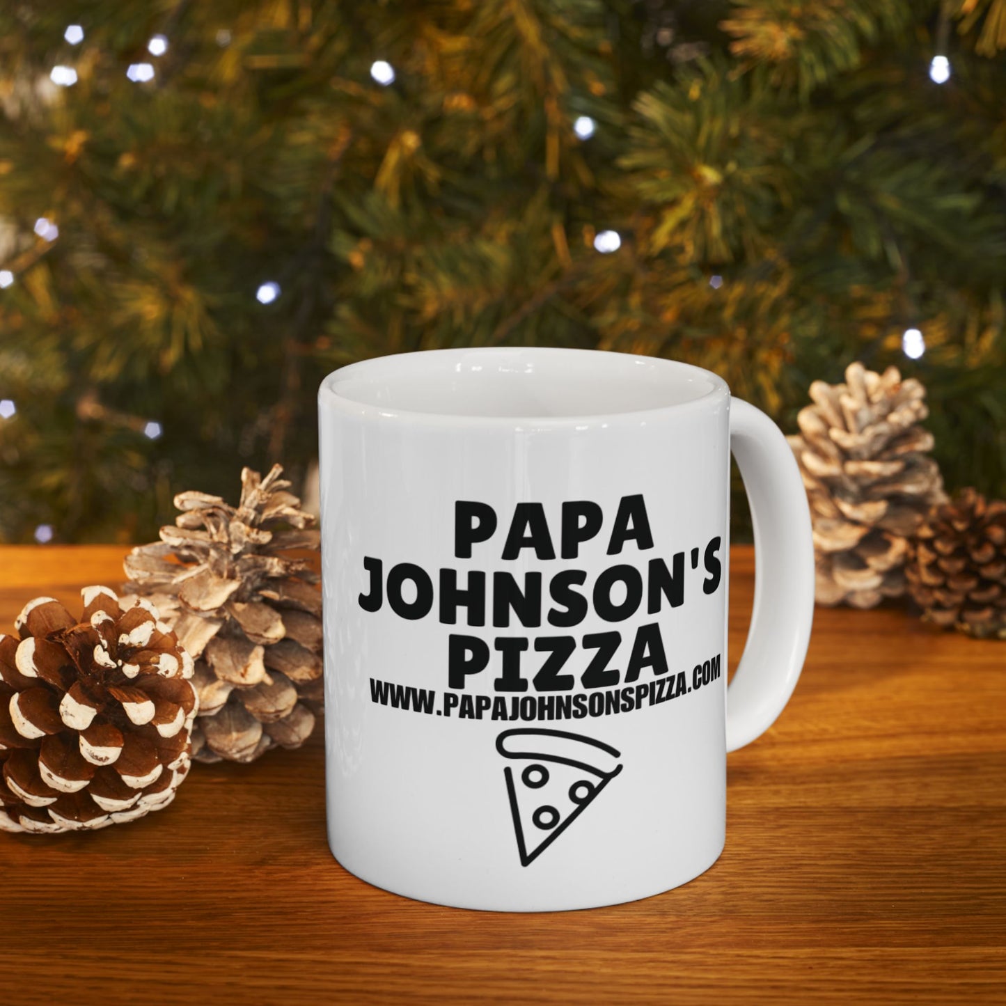 Papa Johnson's Pizza Ceramic Mug, 11oz.