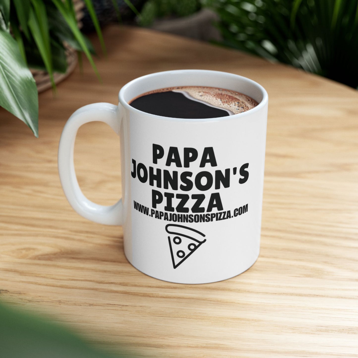 Papa Johnson's Pizza Ceramic Mug, 11oz.